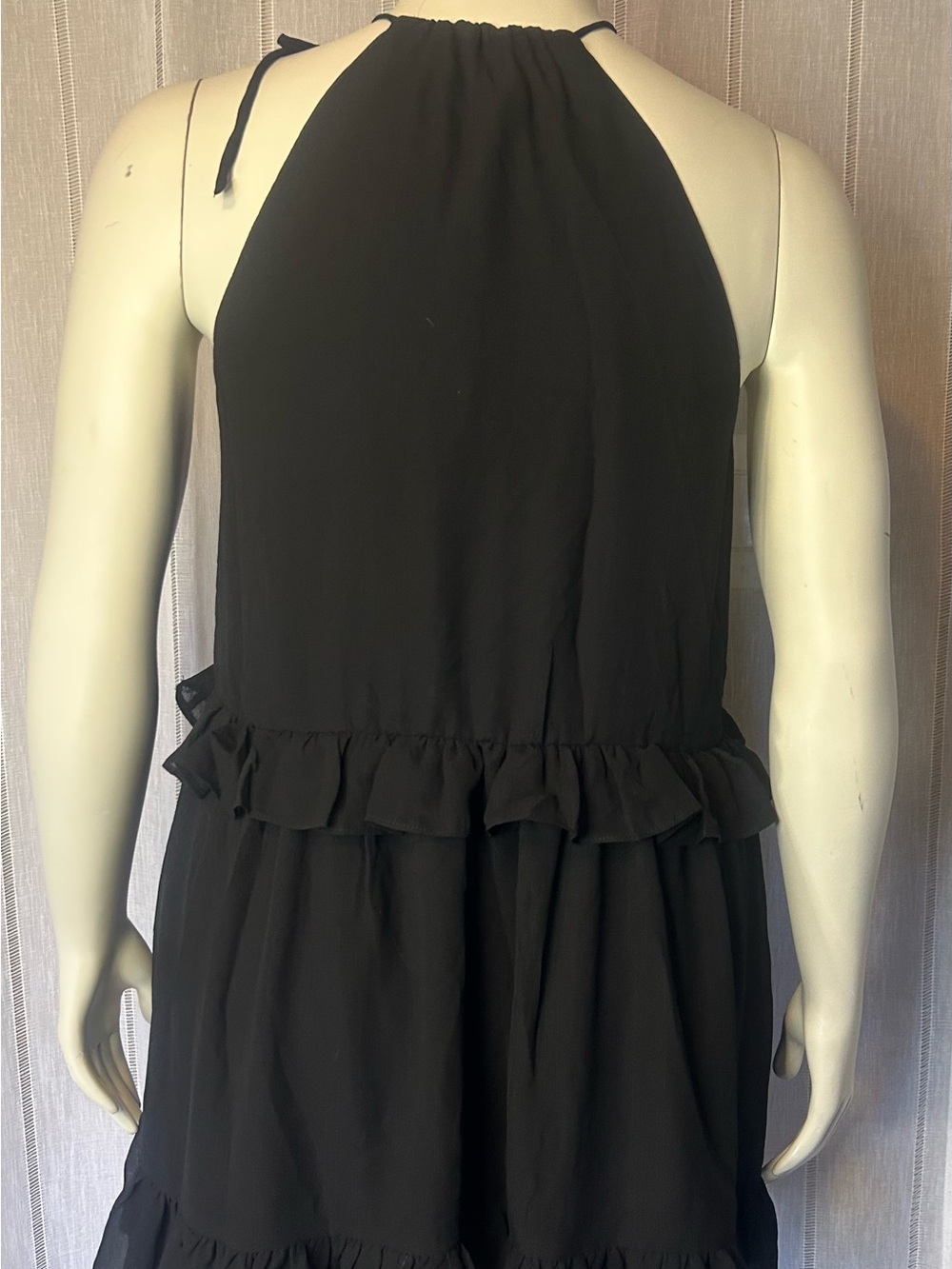 Pinch Black Halter Ruffle Dress